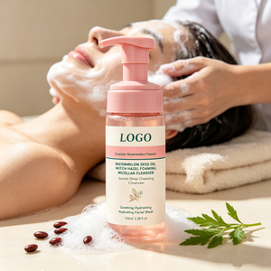 Limpiador <span class=keywords><strong>Micelar</strong></span> Espumoso de Aceite de Semilla de Sandía y Hamamelis de Marca Blanca, Limpieza Profunda Suave e Hidratante, Cuidado Facial Diario - Product Image 6