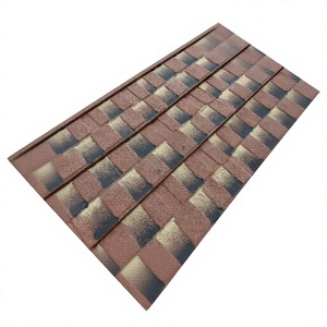 Tuile de toiture en métal revêtu de pierre, style français, romain, espagnol, étanche, résistante au feu, pour projets de villas et d'hôtels, bardeau en acier coloré - Product Image 1