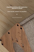 Griffoir pour chat triangulaire en chêne moderne, durable et réglable, avec lit vertical pour chat, structure d'escalade, emballage en carton, montage facile