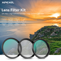 Apexel Mobile haute qualité optique multi-revêtement filtre lentille Clip téléphone vidéo photographie 67mm CPL UV étoile filtre 3 en 1 Kit