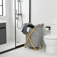 Panier à linge pliable pour gagner de la place |   Panier à linge pliable grande capacité, boîte de rangement pour linge sale, salle de bain moderne