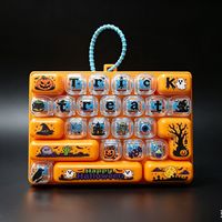 Mainan Gantungan Kunci Keyboard Mini 26 Tombol Halloween, Mainan Tekan Pereda Stres, Liontin Dekompresi Portabel - Grosir
