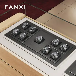 FANXI luxury green velvet jewelry watch tray pillow watch display tray stand for watch shop window