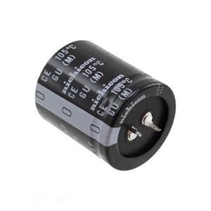 ตัวเก็บประจุแบบมีรูเปิด680 uF ตัวเก็บประจุแบบมีรูเปิด680 UF 20% 315V LGU2F681MELC - Product Image 1