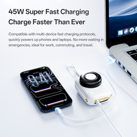 Batterie externe certifiée 3C, 10000 mAh, 45 W, Li-Polymère, avec écran LED, Type-C, cadeau, mini-caméra portable, logo personnalisé