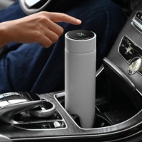 Taza termo inteligente de 500ml, taza de coche de acero inoxidable 304, vaso de té y café, temperatura del agua, pantalla LED, termo portátil