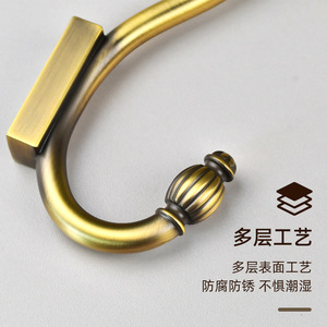 European Vintage Wall Mounted Metal Coat Hook Rectangle Durable Single Hook For Entryway Wardrobe Door Use - Product Image 4