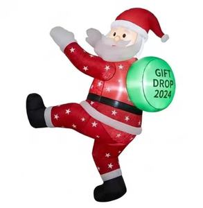 Large Airblown Inflatable Santa Claus Figure with Internal <b>Lighting</b> for Outdoor Commercial Holiday Event Festival Decor - Product Image 1