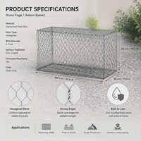 Panier gabion en treillis métallique hexagonal galvanisé à chaud de haute qualité, pliage, découpe et soudage pour murs de soutènement et pentes