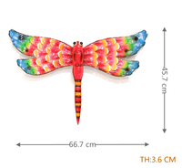 Escultura Decorativa de Pared Hecha a Mano con Forma de Libélula de Hierro, Arte de Color Gay, para Colgar en Interiores y Exteriores, Hogar, Jardín, Dormitorio