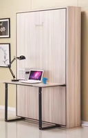 Lit mural moderne pleine grandeur rangement de bureau panneau en bois de pin lit pliant modulaire réglable peu encombrant vente en gros pour les chambres à coucher