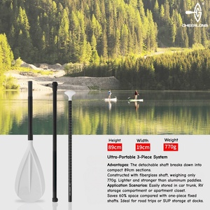 Vente en gros de pagaies à stand up <span class=keywords><strong>paddle</strong></span> portables en fibre de verre à 3 sections, manche réglable de 161 à 221 cm pour planches de SUP gonflables - Product Image 3