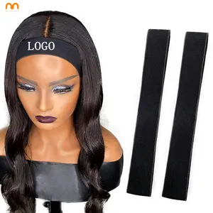 Custom Logo Adjustable Black Elastic Bands for Lace Hair Lace Melt Band Designer For Wig