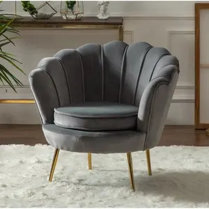 TUNUO椅子出售天鹅绒织物外壳造型经典休闲木质躺椅客厅