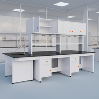 Table de laboratoire microbiologique, banc de travail propre avec évier résistant aux produits chimiques, table centrale