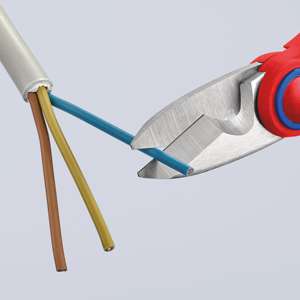 Knipex 95 05 10 SB กรรไกรไฟฟ้าที่มีที่จับหลายองค์ประกอบใยแก้วเสริมพลาสติก190มม. - Product Image 3