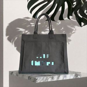 OEM Factory Luxury Woman Tote Handbag Fashion Tote <b>Bag</b> Cotton Canvas <b>Bag</b> with Pockets - Product Image 3