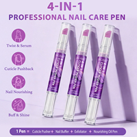 Stylo pousse-cuticules en céramique personnalisé avec logo, exfoliation douce, portable et sûr, pour hydrater les cuticules et traiter les peaux mortes des ongles.