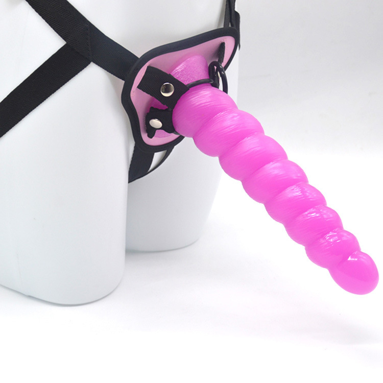 FAAK Sex Shop - Conch Shaped Strap Ons with Beads Anal Plug