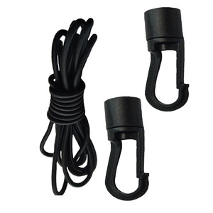 Corde élastique noire avec doubles crochets 7 mm 80 cm pour camping, bateau, tente, utilisation en extérieur - Product Image 1