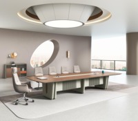 Mesa de Conferencias Serie Zhibo 5m ZB-21, Muebles de Oficina Modernos OEM/ODM, Tamaño, Color y Logotipo Personalizables