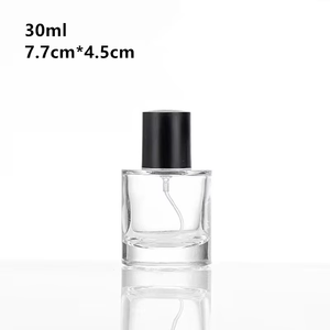 Fabbrica personalizzata 30ml di lusso nero <span class=keywords><strong>trasparente</strong></span> bottiglia di <span class=keywords><strong>vetro</strong></span> vuoto cilindro pompa spruzzatore e scatola cerchio per profumo inalanti - Product Image 6