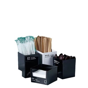 Multifunction Storage Box For Beverage Shop 4 7 Compartments <b>Rectangle</b> Standing Type Table Use Black And White - Product Image 2