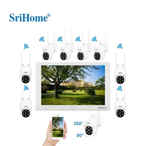 SriHome-sistema de vigilancia CCTV con WiFi y pantalla NVR de 2MP, sistema de cámara de seguridad para el hogar