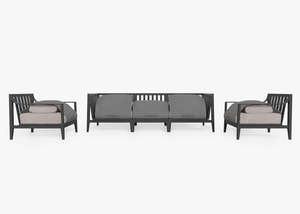 Ensemble de salon de <span class=keywords><strong>jardin</strong></span> en aluminium AJUNION, mobilier d'extérieur, ensemble de luxe, fauteuils, ensemble de salon, canapés de <span class=keywords><strong>jardin</strong></span> avec coussins en mousse à mémoire de forme - Product Image 3