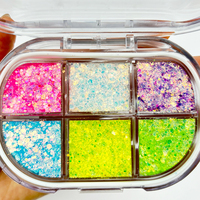 Grosir krim Aurora cahaya bubuk krom Biodegradable tubuh pigmen Makeup Eye Shadow Glitter palet kosmetik