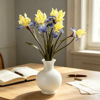 Fleurs d'iris artificielles réalistes à longue tige, faites à la main, pour la remise des diplômes, les mariages, la maison, le bureau, centre de table esthétique – Vente chaude