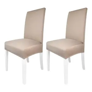 Protectores de Silla Elásticos Ajustables, Paquete de 6, Tela de Microfibra Suave con Banda Elástica, Beige, 190 cm de Longitud, para Interiores - Product Image 4