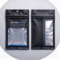 Sachets plats recyclables personnalisés pour cosmétiques et outils de maquillage, avec fermeture éclair et fenêtre, en Mylar