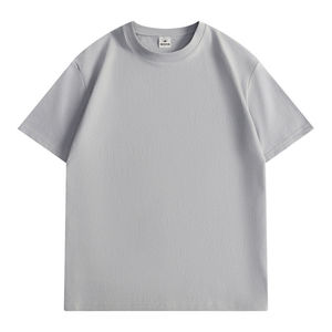 Summer Work Uniform Round Neck Short Sleeve T-Shirt 210g Cotton Solid Color For Restaurant Bar Staff Customizable With Logo - Product Image 4