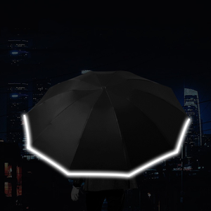 Meilleure Vente Parapluie <span class=keywords><strong>Inversé</strong></span> Coupe-Vent Solide à Bande Réfléchissante Imperméable à Ouverture Automatique avec Logo Personnalisé - Product Image 2