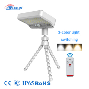 Luz Solar Solarup de 92 LED con Sensor de 3 Colores CCT, Soporte Flexible Enrollable y Control Remoto Inalámbrico, Compatible con Doble Alimentación - Product Image 1