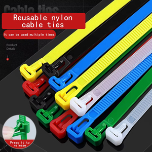 5*200mm cavo riutilizzabile cravatta con Zip in Nylon può avvolgere cinghie fascette, nodo <span class=keywords><strong>Slipknot</strong></span> allentato filo riciclare Organizer - Product Image 2