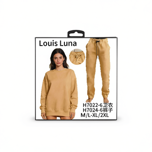 HDJ 2 Piece Set <b>Tracksuit</b> Jogger Suit Oversized Sweatshirt and Pants Loungewear Activewear H7022-6Sweatshirt+H7024-6Pants - Product Image 3