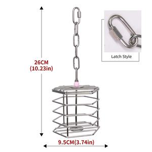 Scatola di foraggiamento pappagallo in acciaio inossidabile Puzzle giocattoli molari cesto di frutta pappagallo gabbia ciondolo - Product Image 4
