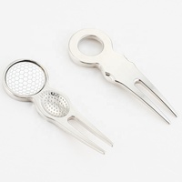 Avec marqueur de balle outil de switchblade nettoyeur de pas outil de réparation de divot de fourche de golf pour accessoires de golf fourche de putting