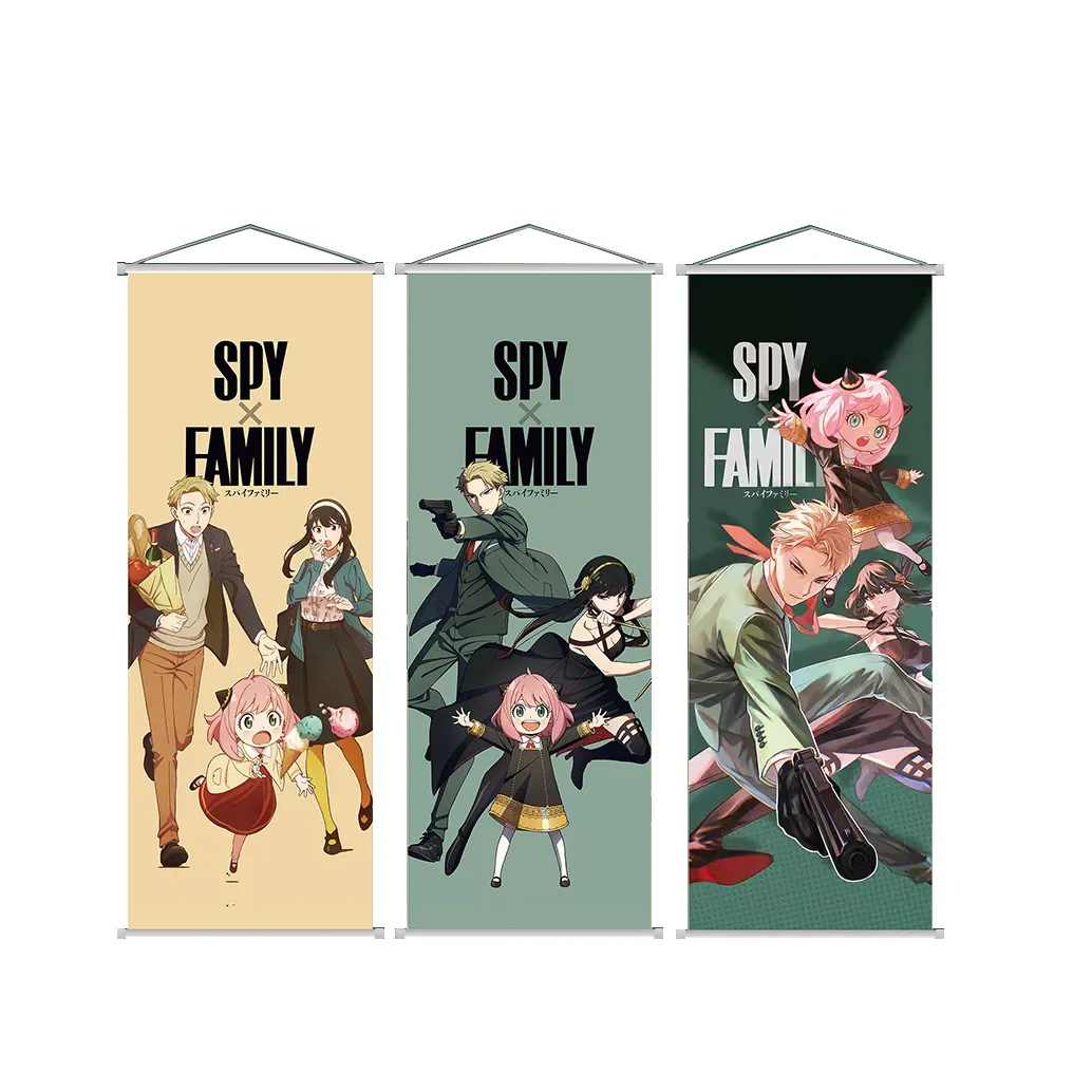 5 Designs 25*75cm Großhandel Anime Spion Familie Hängende Bilder Drucken Banner Wand rollen Poster