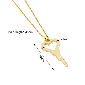 Portachiavi Golden cuore con catena in metallo portachiavi castità lucchetto portaoggetti - Product Image 6