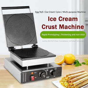 Machine à gaufres commerciale à double tête, ronde, pour rouleaux <span class=keywords><strong>de</strong></span> poulet croustillants, chauffage électromécanique, machine à glace et à croûtes à glace - Product Image 4