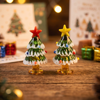 Handgefertigter Murano-Stil Massiver Gebürsteter Glas-Weihnachtsbaum Miniatur-Kristall-Weihnachtsbaum für Festliche Tischdekoration Geschenk