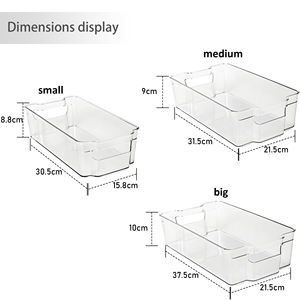 Caja de almacenamiento de plástico transparente para ropa, artículos para el hogar, alimentos y bebidas, gran oferta, almacenamiento rectangular para refrigerador, tres tamaños - Product Image 6