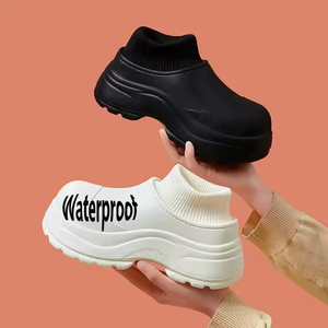 Algodão impermeável meias botas para mulheres meninas inverno peludo moda sandálias atacado mules calçado grosso sola jardim tamancos sapatos - Product Image 1