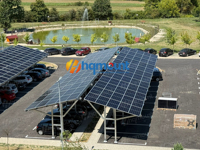 Parkeo Solaire à Toit avec Structure pour Panneaux Solaires