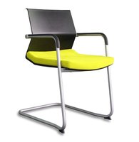 Chaise de conférence ergonomique moderne avec base en U et fonction massage, en tissu, pour réceptions, visiteurs et salles de réunion