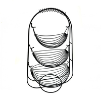 DaS Panier à fruits ovale en fil métallique détachable, 3 niveaux, portable, pour comptoir de cuisine, buffet et rangement