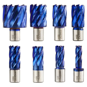 ดอกสว่านเจาะรูแบบวงแหวน Zorro/Sellena ขนาด 12-60 มม. สีน้ำเงินนาโน HSS พร้อมก้านเชื่อมต่อแบบ Weldon และหัวจับแบบเปลี่ยนเร็ว สำหรับสว่านแม่เหล็ก เจาะโลหะ - Product Image 2